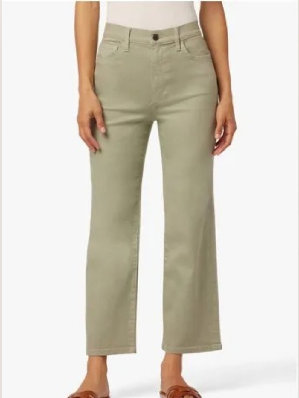 JOE'S Jeans Gloss Green High-Rise Wide Leg Jean